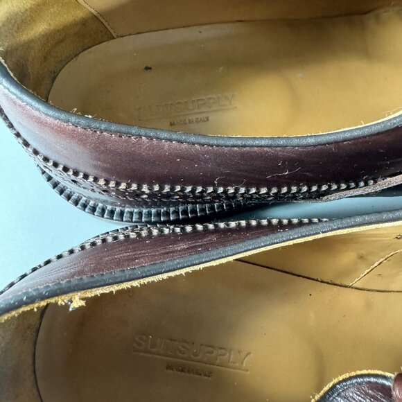 Suitsupply Kitty Monk Brown Leather Loafer Shoes, Size 45 main image 6